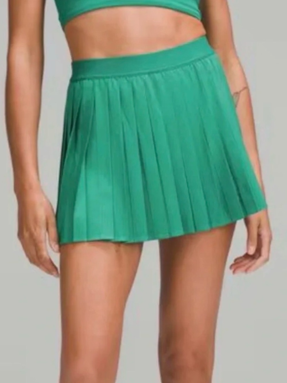 Lululemon Green Pleated Tennis Mini Skirt